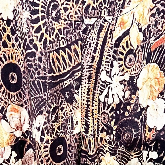 🔷Soft Surroundings Adamaris Navy floral geometric, V-Neck, 3/4 sleeves, Maxi XL - Picture 6 of 11